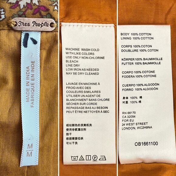 New Free People Bali Albright Boho Paisley Jumpsuit In Gold Combo M - Picture 6 of 16